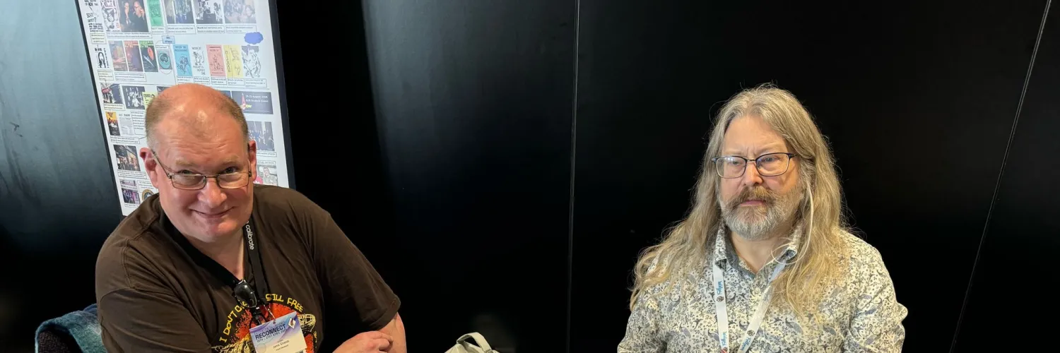 James Shields and Phil Nanson on duty at the Iridescence table