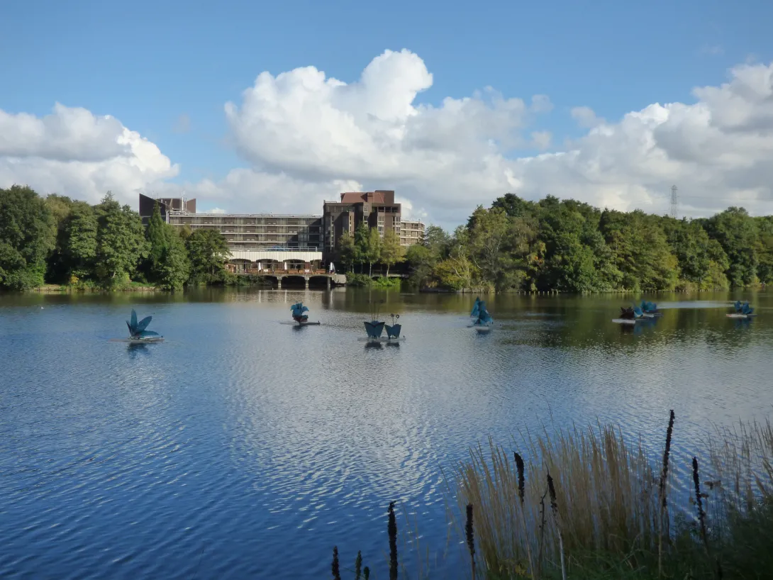 Hilton Metropole viewed from across the lake